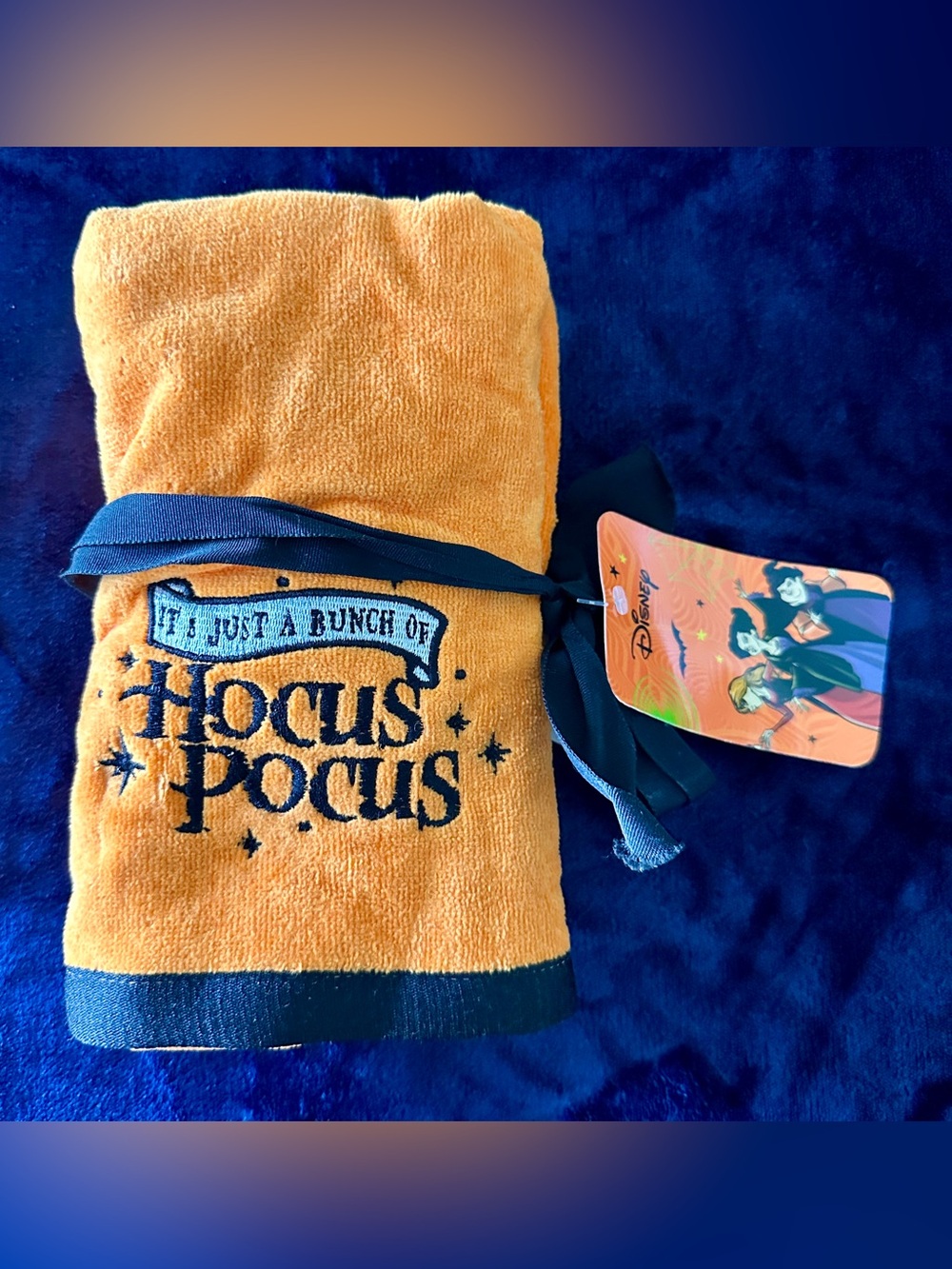 NEW! Set of 2 “It’s Just a Bunch of Hocus Pocus” Embroidered Hand Towels, Disney